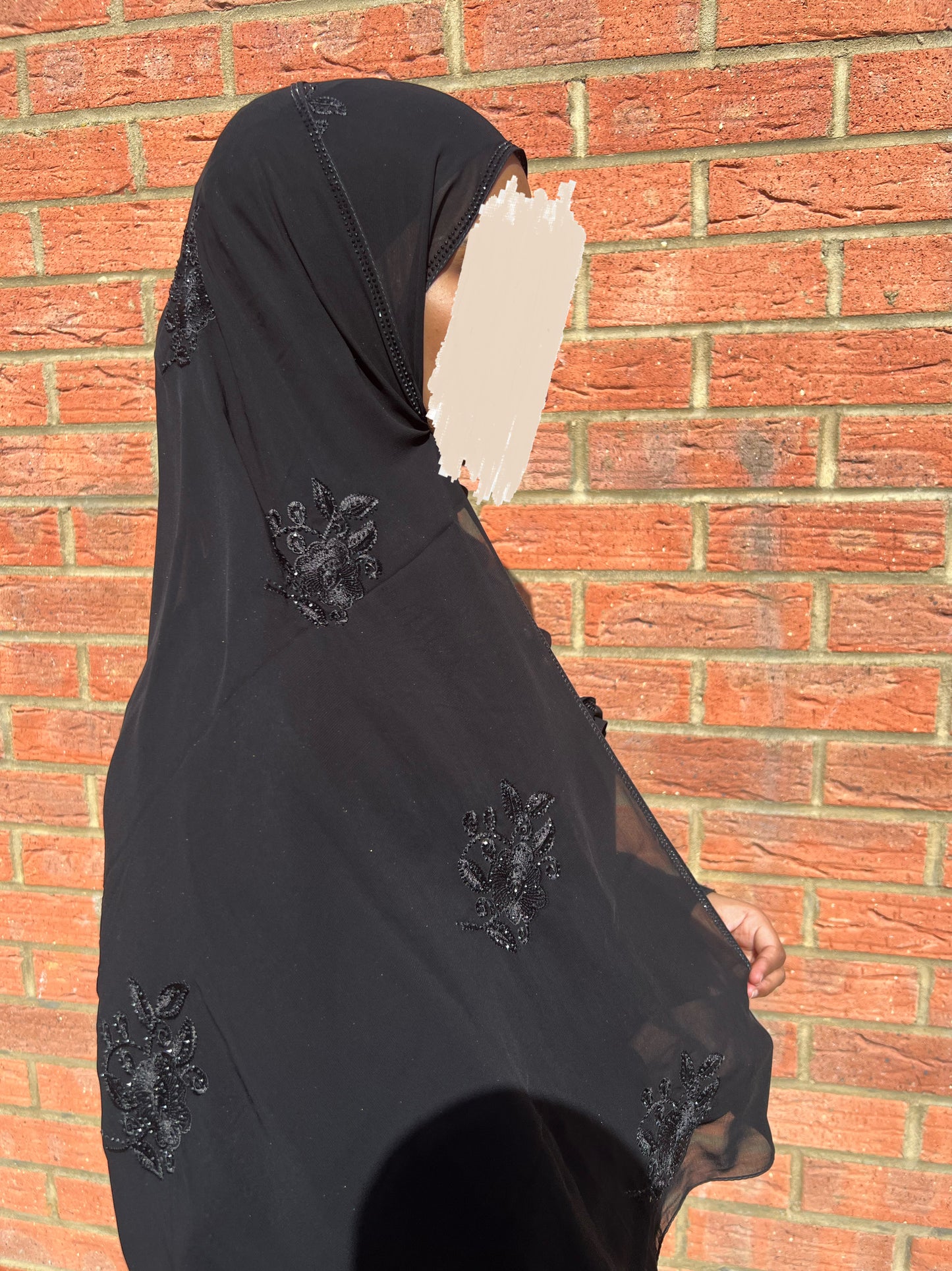 Detailed Black Hijab- Style 4