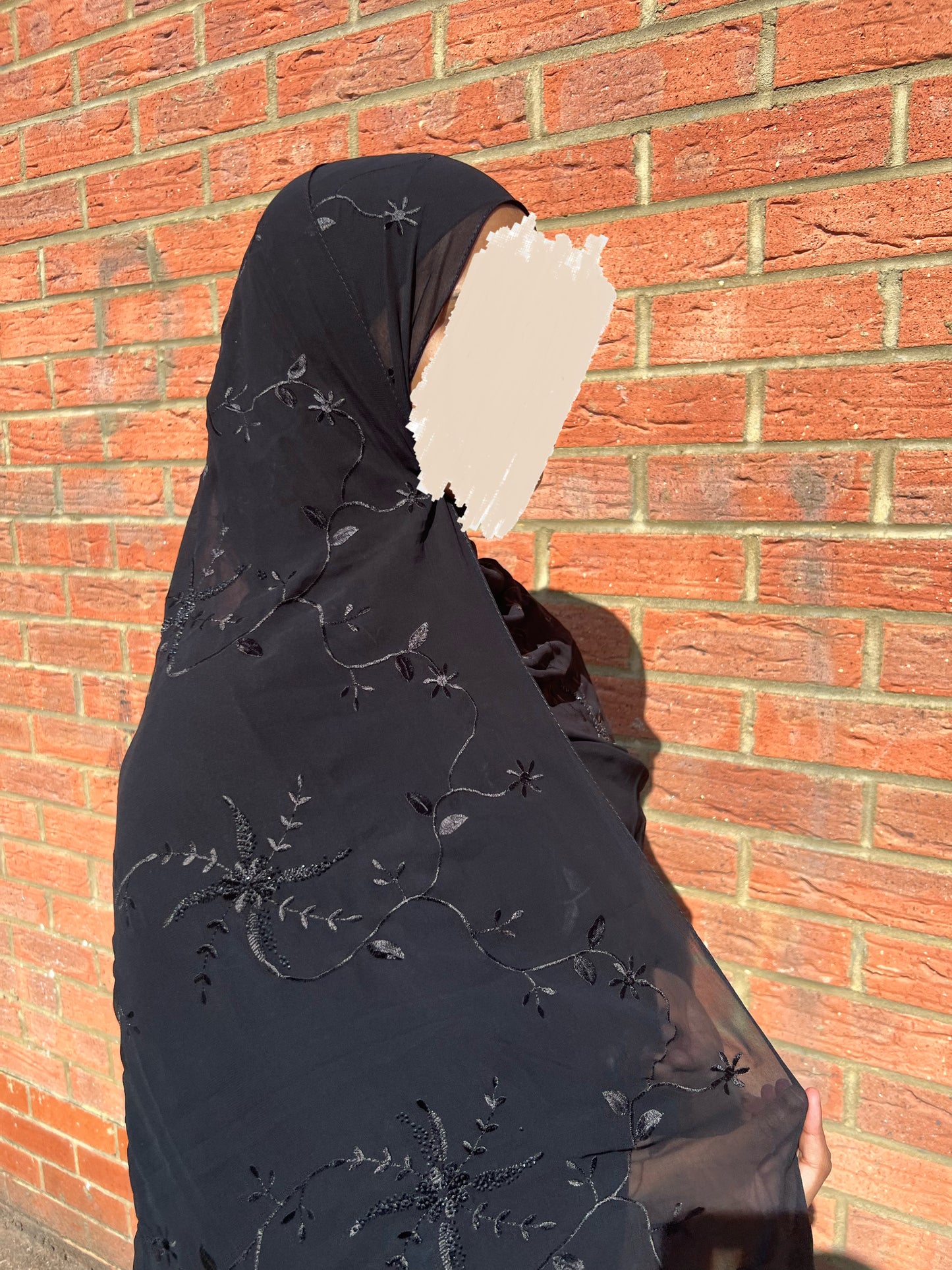 Detailed Black Hijab- Style 3